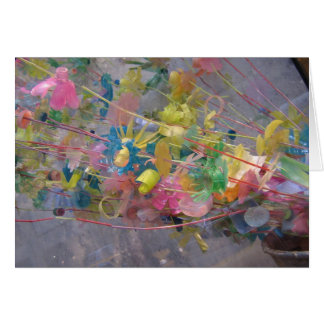 Återanvända blommor hälsningskort