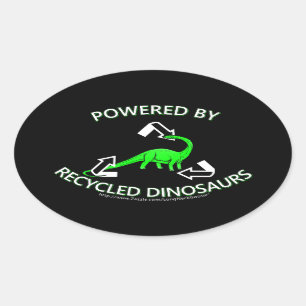 Återanvända Dinosaurs Ovalt Klistermärke