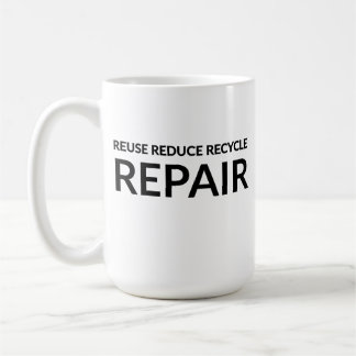 "Återanvända, minska, Återvinna och reparera" insp Kaffemugg