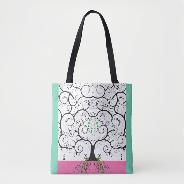 Återanvändbar chic för livets träd Tote Bag-vardag Tygkasse (Framsida)