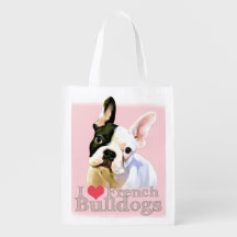 Återanvändbar Frenchie Bag - I Heart Fransk Bulldo