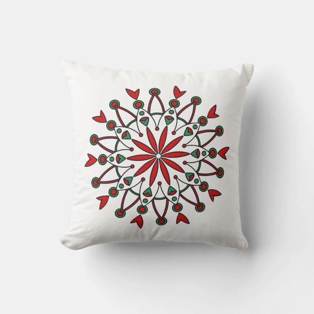 Återanvändbar jul Mandala PIllow Kudde (Framsida)