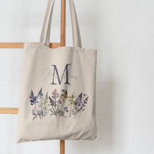 Återanvändbar Matkasse av monogram Wildblommor Tygkasse