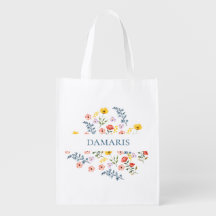 Återanvändbar Matkasse för blommigt - Anpassat nam