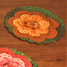 Återanvändbar utskrift av orange Flower Designer C Underlägg Papper