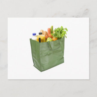 Återanvändbara fullt i shopping bag i livsmedel vykort