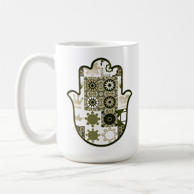 Återbesök Khamsa Handplockad Lappteknik 1 Kaffemugg (Vänster)