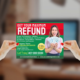 Återbetalning av skatteförberedelser reklamblad
