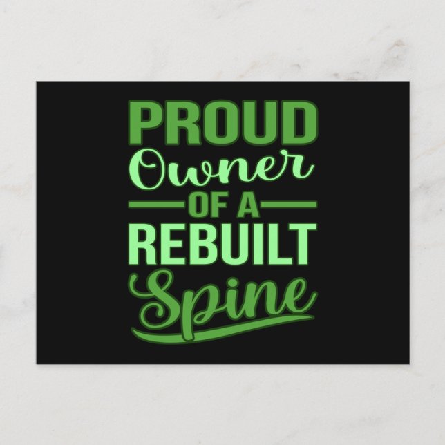 Återbyggd ryggsädesfusionsmedvetenhet Ryggkirurgi Vykort (Framsida)