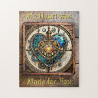 Återfärgad Glas Heart Steampunk-serien Pussel