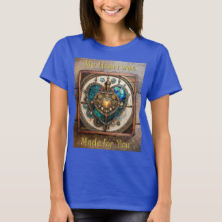 Återfärgad Glas Hjärtat Steampunk Serie T Shirt