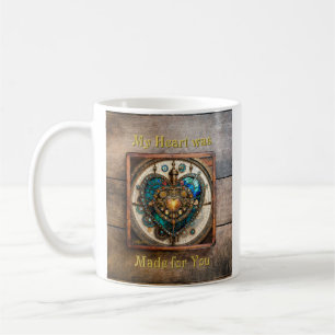 Återfärgat Glas hjärta Steampunk Serie Kaffemugg
