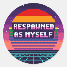 Återfödd som mig själv Pride Pixel Klistermärke