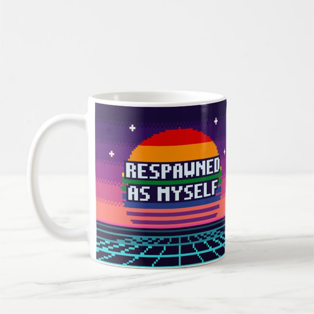 Återfödd som mig själv Pride Pixel Mugg (Vänster)
