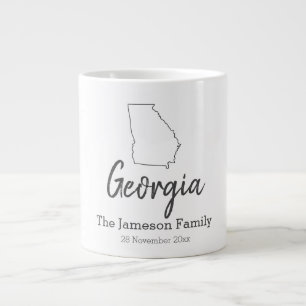 Återförening av familjen Georgia State Karta Perso Jumbo Mugg