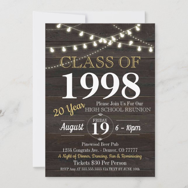 Återföreningsinbjudan - vilket år som helst! inbjudningar (Framsida)