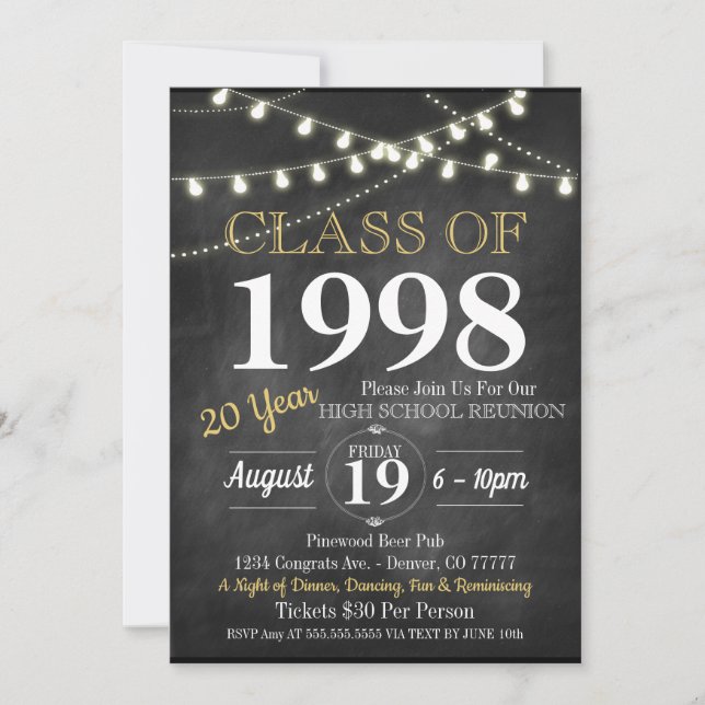 Återföreningsinbjudan - vilket år som helst! inbjudningar (Framsida)