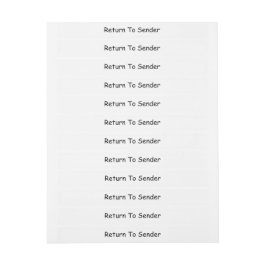 Återgå till avsändarens avståndsadressetikett etikettband
