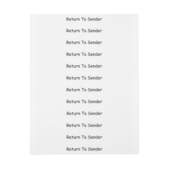 Återgå till avsändarens avståndsadressetikett etikettband (Ark)