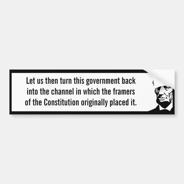 Återgång regering till konstitutionen (Lincoln) Bildekal (Framsidan)
