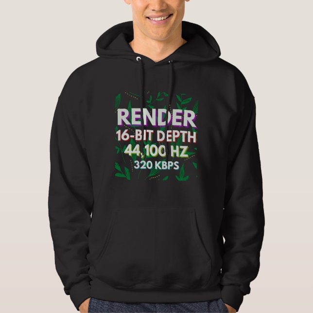 Återge 16-bitars djup 44 100 Hz, 320 kbit/s Hoodie (Framsida)
