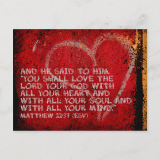 Återge all Matthew 22:37, skriptfotografik Vykort
