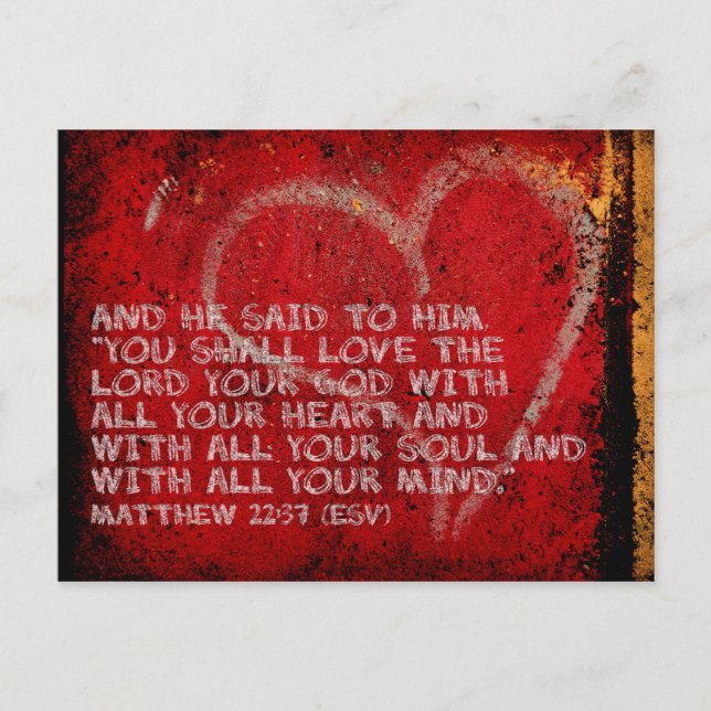 Återge all Matthew 22:37, skriptfotografik Vykort (Framsida)