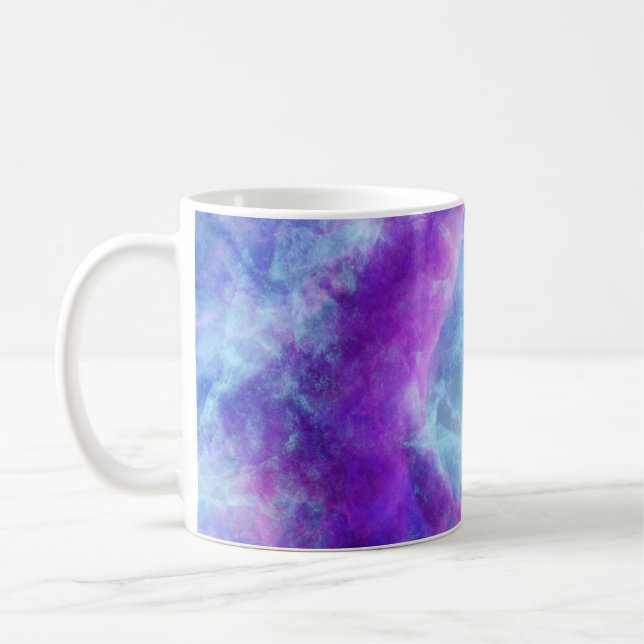 Återgivning av Abstrakten Cosmic Space Dimma Kaffemugg (Vänster)