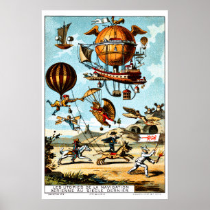 Återgivning från den viktorianska eran av Aeronaut Poster