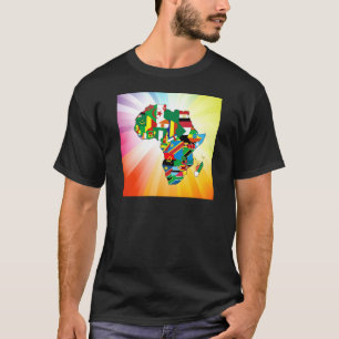 Återhållsam flaggakarta 2 för afrika t-shirt