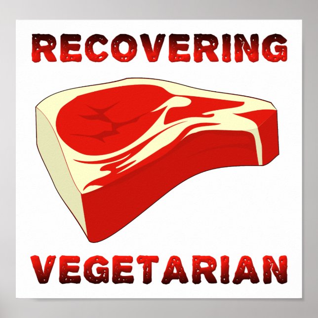 Återhämta sig Vegetarian Rolig Affisch (Framsidan)