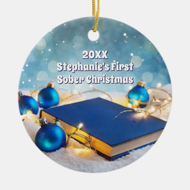 Återhämtning av Bok och Helgdag Julgransprydnad Keramik (Framsidan)