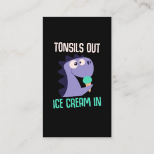 Återhämtning av Ice Cream Dinosaur Tonsils komme Visitkort
