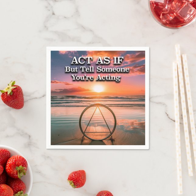 Återhämtnings slogan Sunrise - agera som om Pappersservett (Insitu)