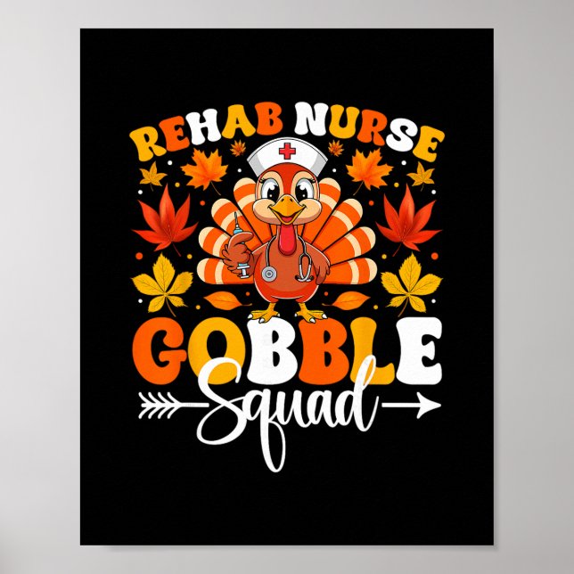Återhämtningsjuksköterska Gobble Squad Rolig Höst  Poster (Framsidan)