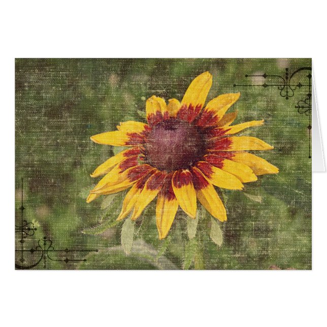Återigen en blomma hälsningskort (Framsidan Horizontal)