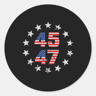 Återigen Trump 2024 American Flagga (på B Runt Klistermärke