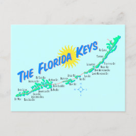 Återillustration av Florida Nycklar Karta Vykort