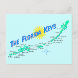 Återillustration av Florida Nycklar Karta Vykort