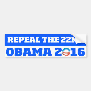 Återkalla 22nd: Obama 2016 Bildekal
