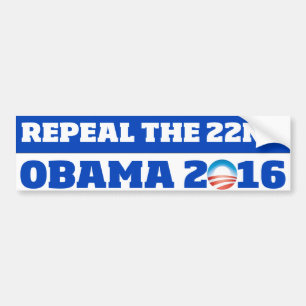 Återkalla 22nd: Obama 2016 Bildekal