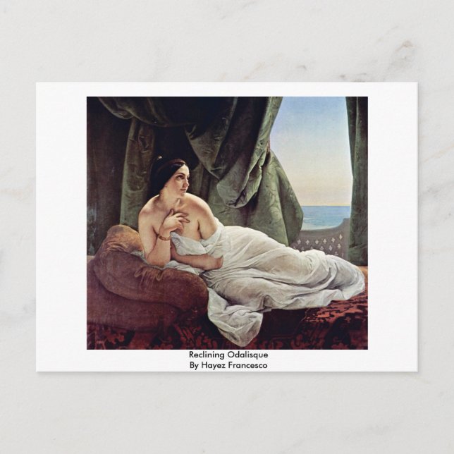 Återkalla Odalisque från Hayez Francesco Vykort (Framsida)