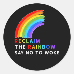 Återkalla regnbågen att säga nej till Woke LGBT Le Runt Klistermärke