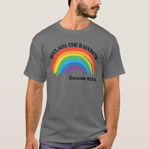 Återkalla regnbågsgenes 9:13-17 regnbåge t shirt