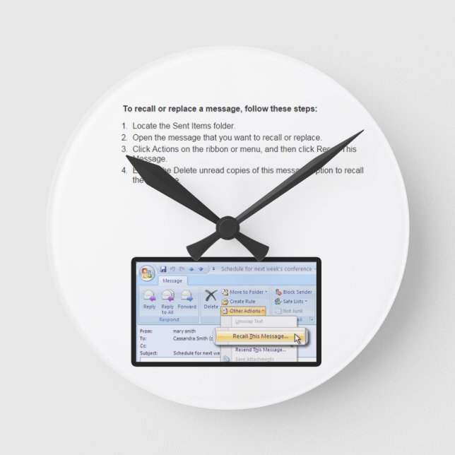 återkalla rund klocka (Framsida)