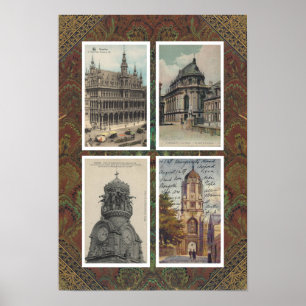 ÅTERKALLAD ART: 1 900-talets EUROARKITEKTUR 4 POST Poster