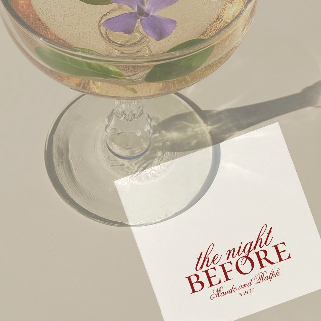 Återkallande natten före Bröllop lyxrött Pappersservett (Luxury Classic Red Wedding Suite Theme with options to personalize for your special day.)