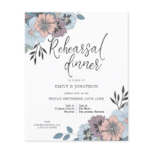 Återkallelse av budgetblått Blommigt - middagsinbj