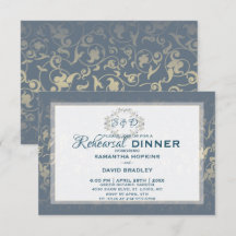 Återkallningskort för luxury Royal Damask Dinner C