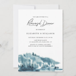 Återkallningsmiddag för blåfärgad skog, blåfärgad inbjudningar